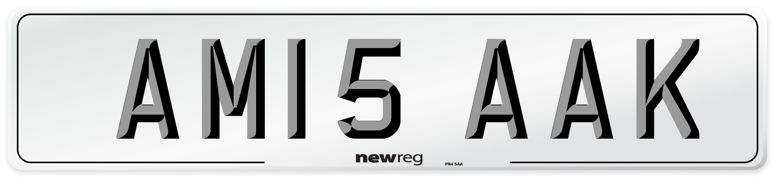 AM15 AAK Number Plate from New Reg